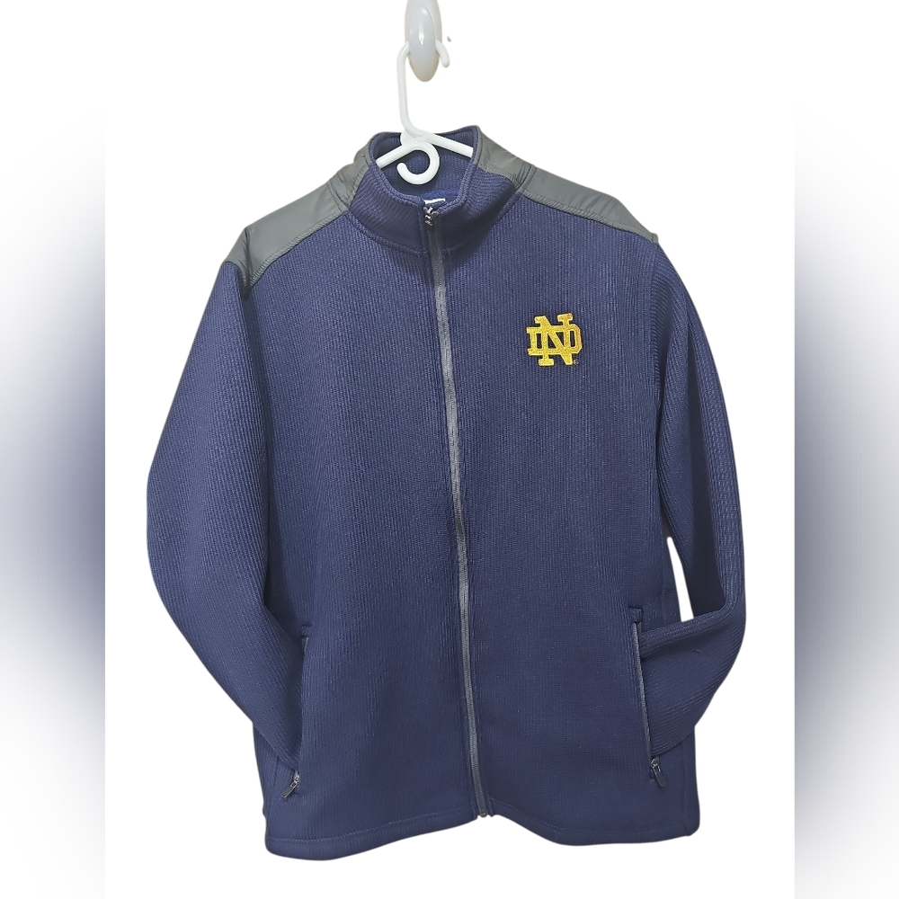 Notre Dame Vintage Navy Blue Zipup Jacket Sz L (42-44)
